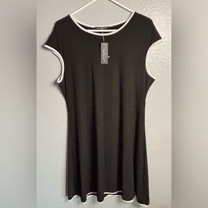 Nik and‎ Nash Dress Women's Size X-large Classic Black White Trim